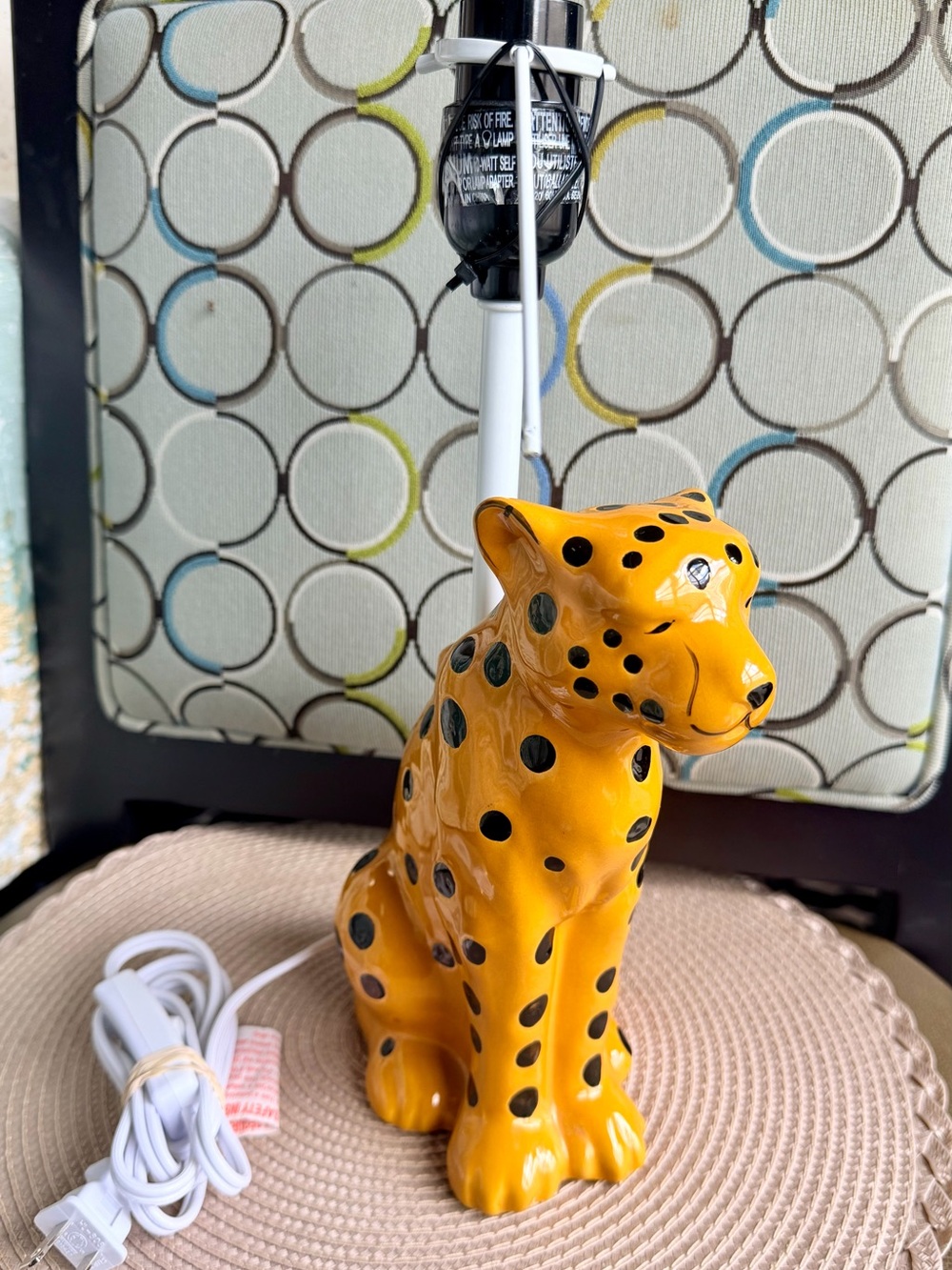 Target exclusive Ceramic Cheetah lamp base. Glossy finish. 13”